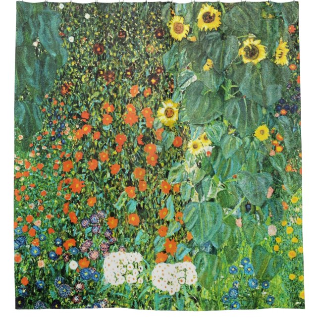 Cortina De Ducha Farm Garden With Sunflowers Gustav Klimt (Anverso)