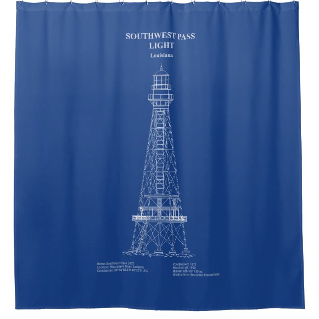 Cortina De Ducha Faro del paso suroeste - Louisiana - AD (Anverso)