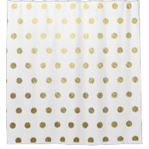 Faux Relieve metalizado dorado Polka Dot Baño Cort