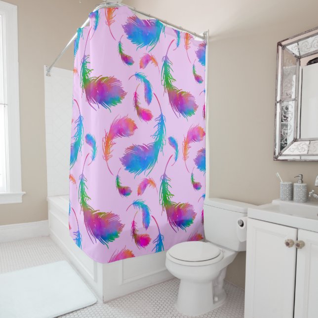 Cortina De Ducha Feathered Rain at Sunset (In situ)