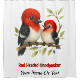 Cortina De Ducha Feisty Red Woodpecker