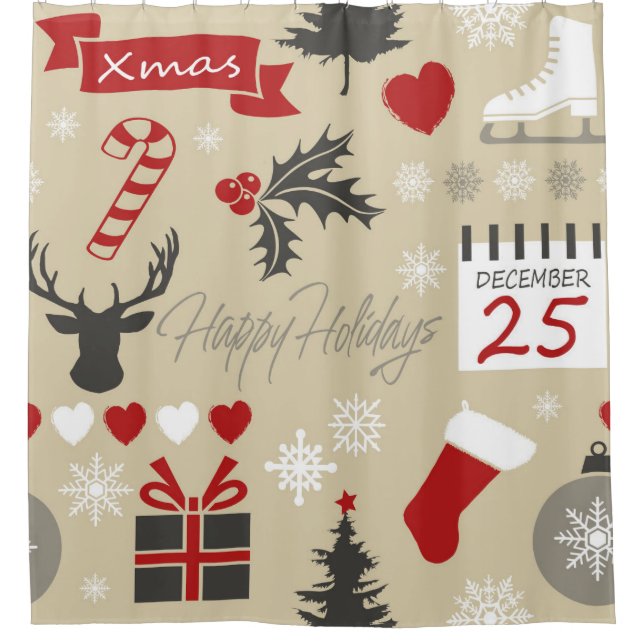 Cortina De Ducha Felices Fiestas (Anverso)