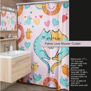 Cortina de ducha Feline Love