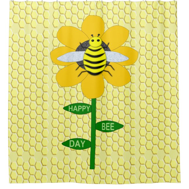 Cortina De Ducha Feliz cumpleaños abeja Bumblebee (Anverso)