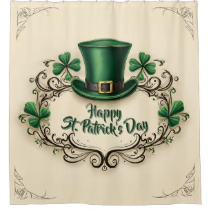Cortina De Ducha Feliz día de San Patricio Diseño de trébol