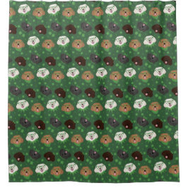 Cortina De Ducha Feliz Día de San Patrón Perros Maltipoo