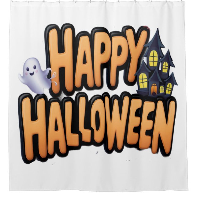 Cortina De Ducha Feliz Halloween  (Anverso)