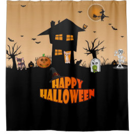 Cortina De Ducha Feliz Halloween Chihuahuas