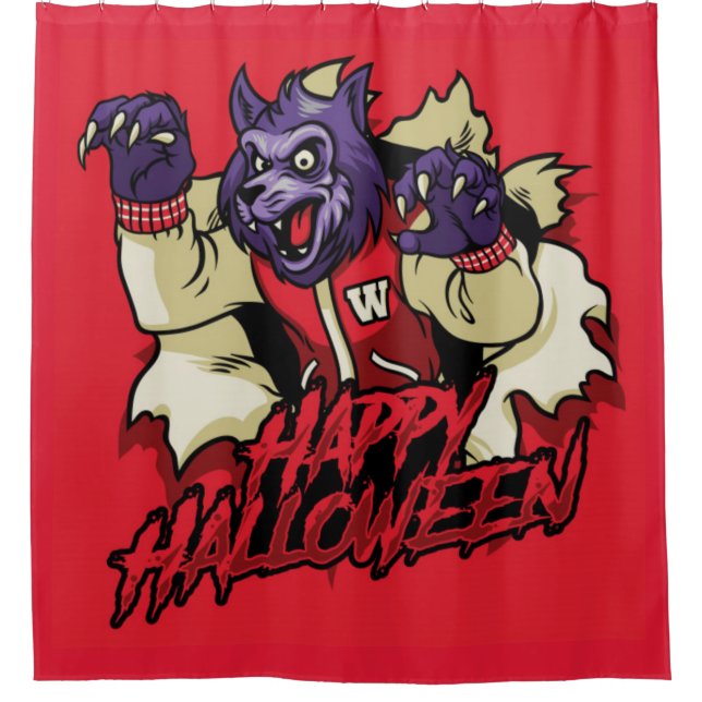 Cortina De Ducha Feliz Halloween Scary Werewolf (Anverso)