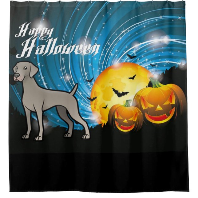 Cortina De Ducha Feliz Halloween Weimaraner (Anverso)