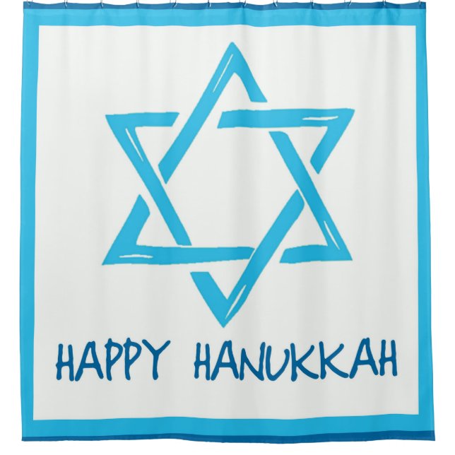 Cortina De Ducha Feliz Hanukkah (Anverso)