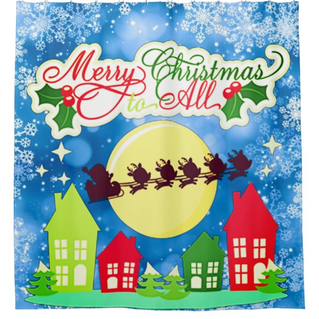 Cortina De Ducha Feliz Navidad a todos (Anverso)