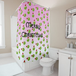 Cortina De Ducha Feliz Navidad, bolas de tenis con sombreros de San