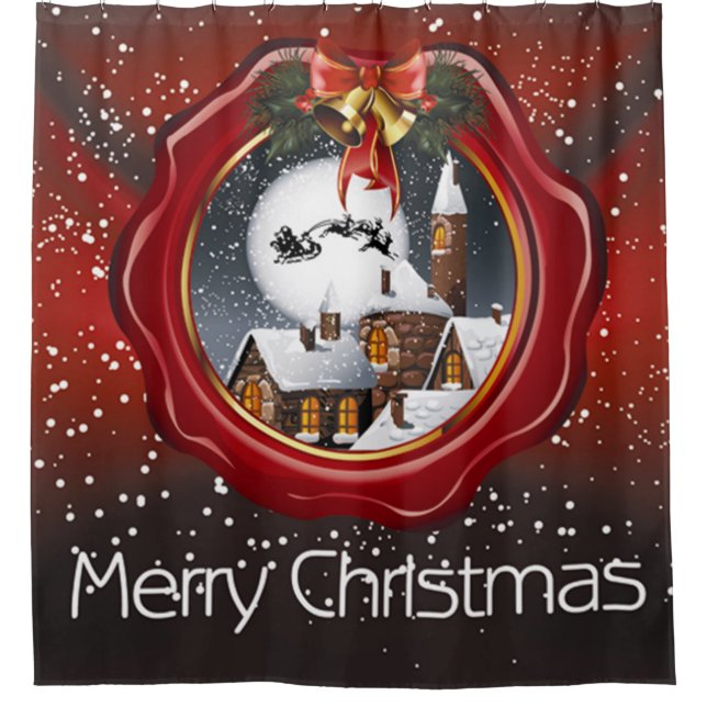 Cortina De Ducha Feliz Navidad, viejos días (Anverso)