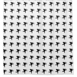 Cortina De Ducha Feliz San Valentín Ángel Cupido Ángel Blanco Negro