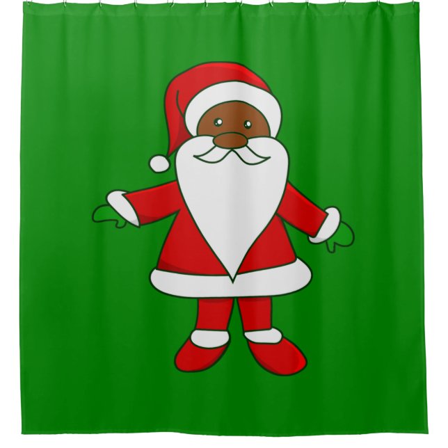 Cortina De Ducha feos navidades afroamericanos santa claus (Anverso)