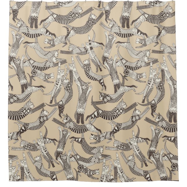 Cortina De Ducha fiesta beige natural (Anverso)