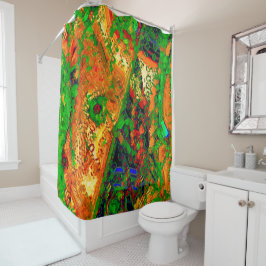 Cortina De Ducha Fiesta de la máscara o carnaval de pinturas, naran