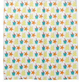 Cortina De Ducha Fiesta Sandcastle Starfish Pail Shoke
