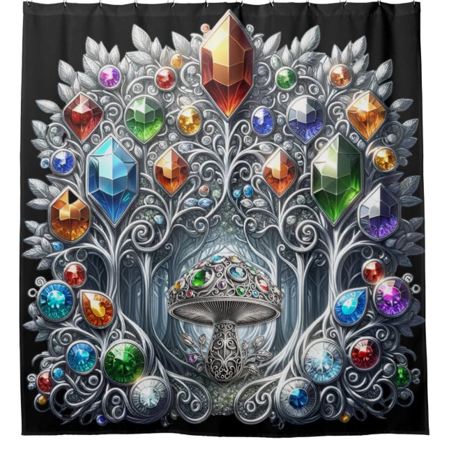 Cortina De Ducha Filigree Forest Mushroom (Anverso)