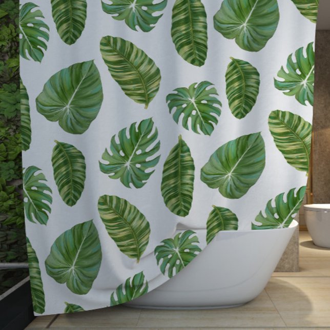Cortina De Ducha Fillodendros tropicales Elephant Ear Banana Leaf A (Subido por el creador)