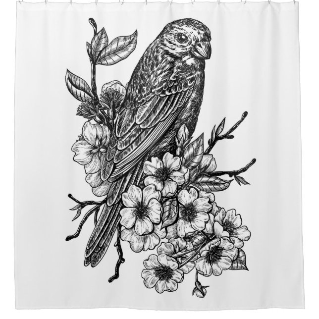 Cortina De Ducha Finca en rama de cerezo (Anverso)