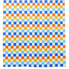 Cortina De Ducha Fire and ice checkerboard pattern