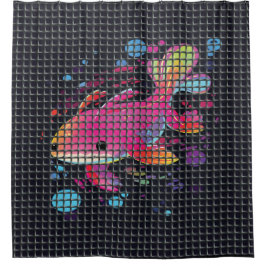 Cortina De Ducha Fish Behind Net Illustration