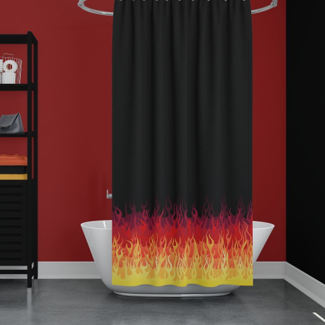 Cortina De Ducha Flamas Red Hot Rod (Subido por el creador)