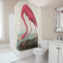Cortina De Ducha Flamingo Audubon Pink American Flamingo, Placa CCX