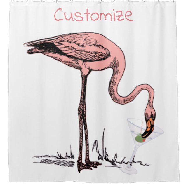 Cortina De Ducha Flamingo Beber Martini Thunder_Cove (Anverso)