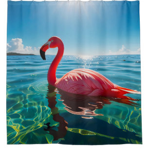 Cortina De Ducha Flamingo Rosa Bajo El Cielo