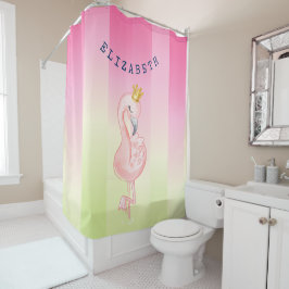 Cortina De Ducha Flamingo rosa lindo Ombre rayado