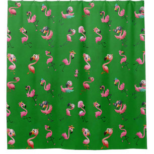 Cortina De Ducha Flamingos