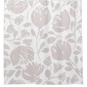 Cortina De Ducha Flor clásica moderna Color claro rosa y blanco