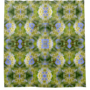 Cortina De Ducha Flor de Hortensia Azul Arte de la Naturaleza  
