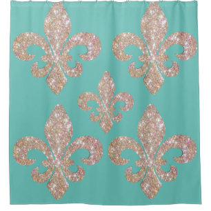 Cortina De Ducha Flor De Lis Sparkle Elegir color
