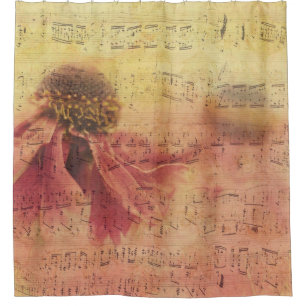 Cortina De Ducha Flor de papel de fondo de textura