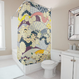 Cortina De Ducha Flor floral de kimono kimono blanco antiguo