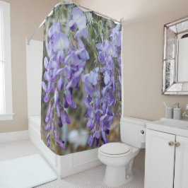 Cortina De Ducha Flor púrpura de las glicinias en primavera con la