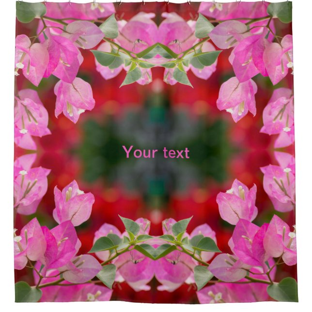 Cortina De Ducha Flor rosa Bougainvillea (Anverso)