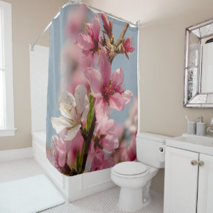 Cortina De Ducha Flor sakura, flor japonesa rosa