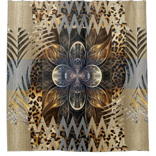 Cortina De Ducha Flor salvaje africana abstracta