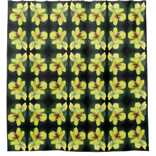 Cortina De Ducha Flor silvestre amarilla delgada Resumen arte
