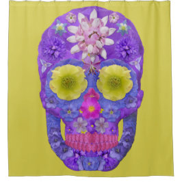 Cortina De Ducha Flor Skull 5