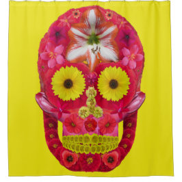 Cortina De Ducha Flor Skull 6