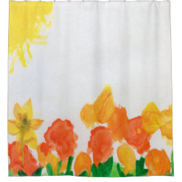 Cortina De Ducha Flora acuarela