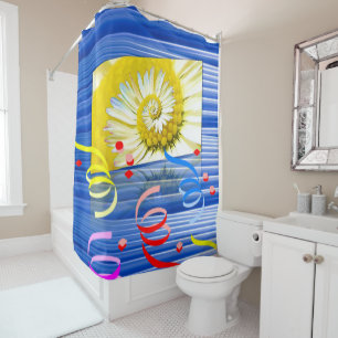 Cortina de ducha floral