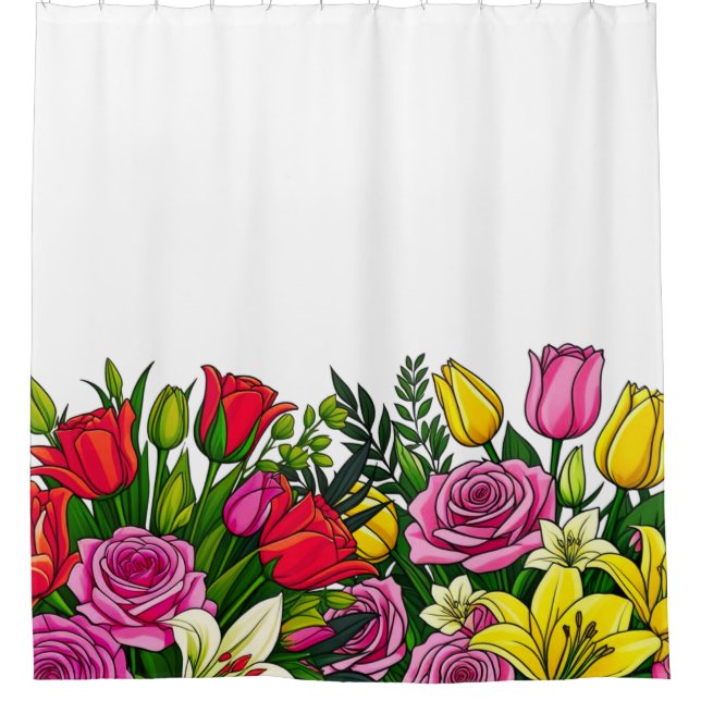Cortina de ducha floral (Anverso)