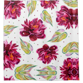 Cortina De Ducha Floral acuática encantadora